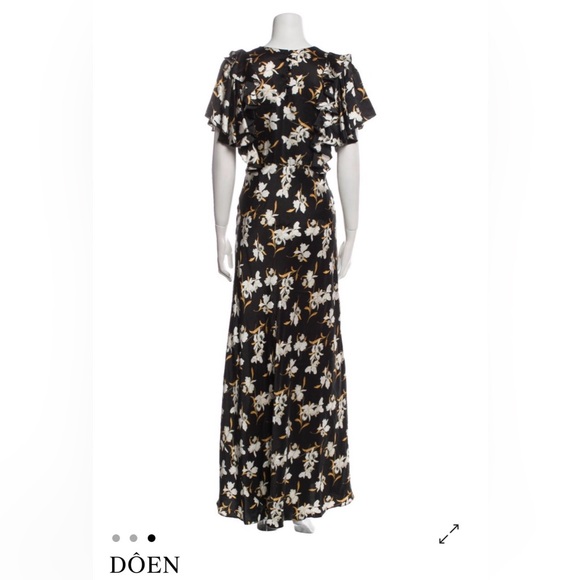 Doen Dresses & Skirts - Dôen Silk Black Floral Maxi Dress
